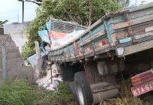Caminhão colide em árvore e condutor fica preso às ferragens odebateon