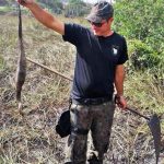 Agentes da Guarda Ambiental e do Corpo de Bombeiros combatem incêndio as margens da RJ-106 – Divulgação Guarda Ambiental