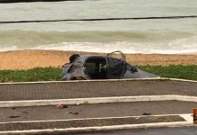 Veículo perde controle e invade a Praia Campista (Veja o vídeo)