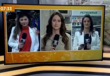 Repórter da Record TV é atingida por tomate em entrada ao vivo