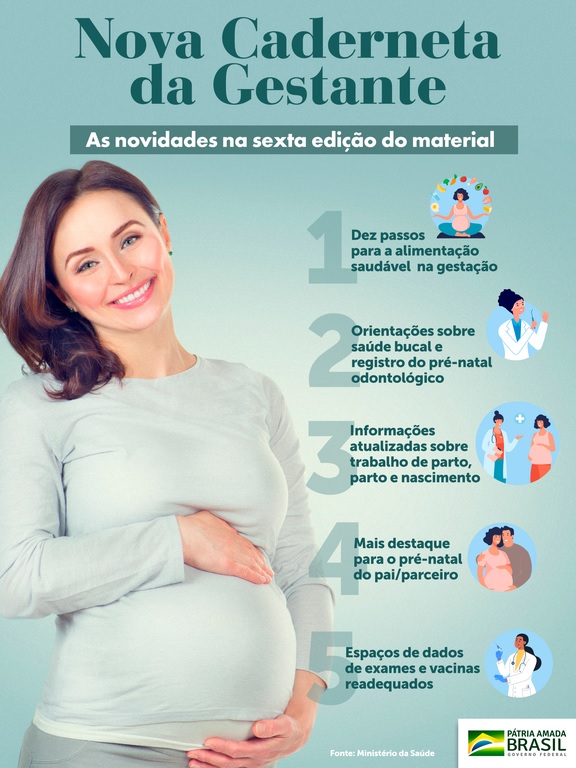Nova versão da Caderneta da Gestante traz orientações sobre alimentação,  saúde bucal, trabalho de parto e nascimento | ODEBATEON