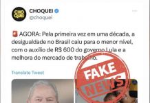Orquestrado? Perfis pró-Lula postam fake sobre economia