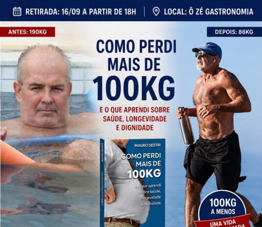 Mauro Destri lança em Macaé livro sobre a transformação que o levou de 190 kg a 86 kg